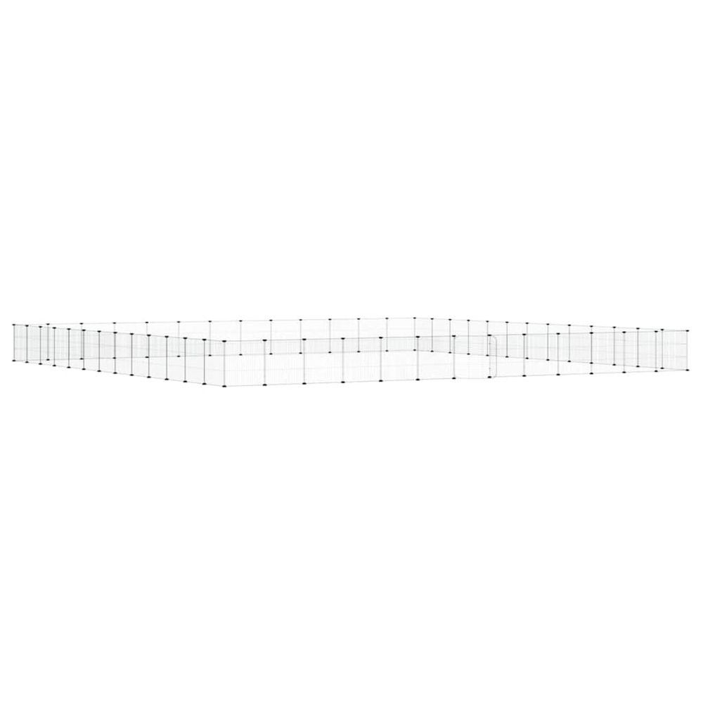Cage animaux de compagnie à 52 panneaux et porte noir 455x455x35 cm