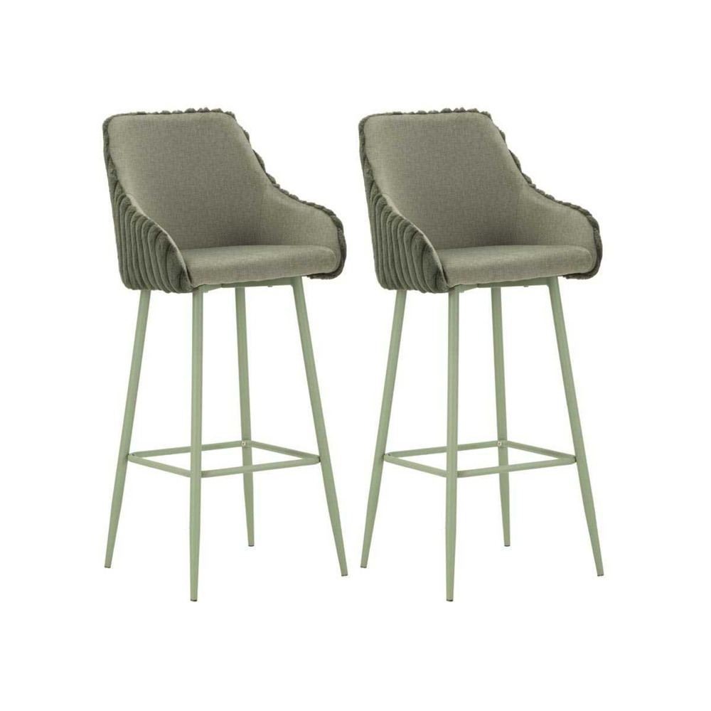 Fauteuil de bar en tissu et métal alaska (lot de 2) vert