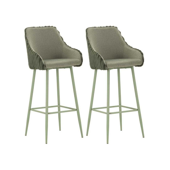Fauteuil de bar en tissu et métal alaska (lot de 2) vert