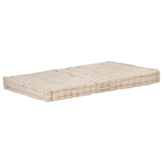 Coussin de plancher de palette coton 120x80x10 cm beige
