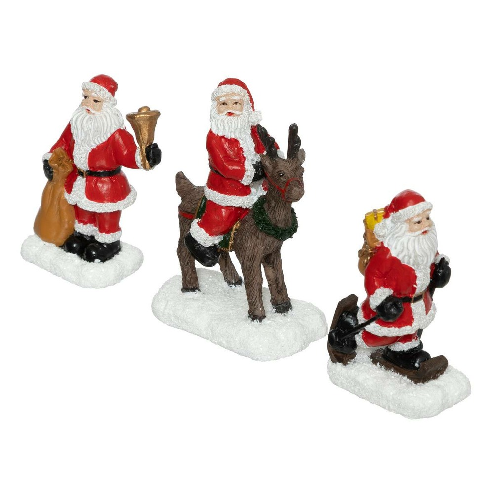Lot de 3 santons pour village père noël h.21cm assorti