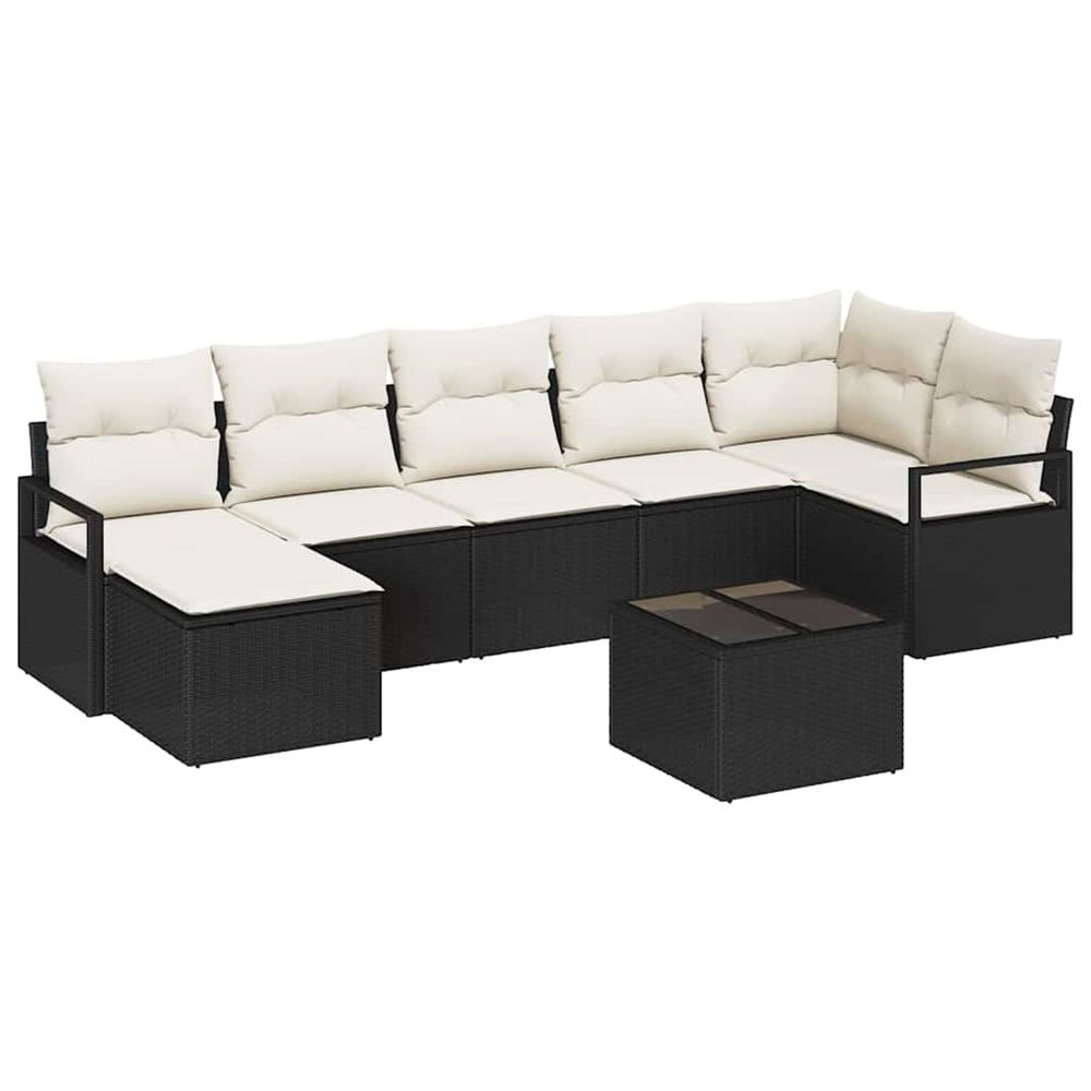 Ensemble de canapés 8 pc noir polyrotin