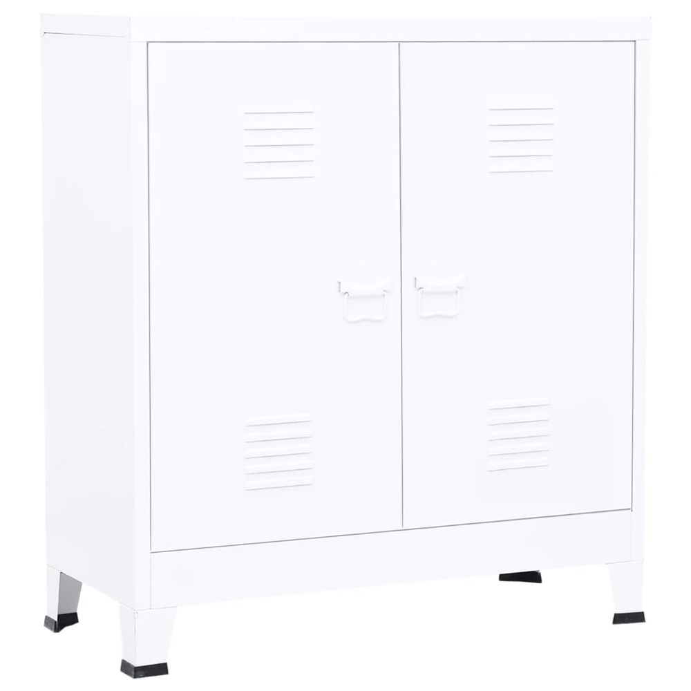 Coffre de rangement industriel blanc 90x40x100 cm acier
