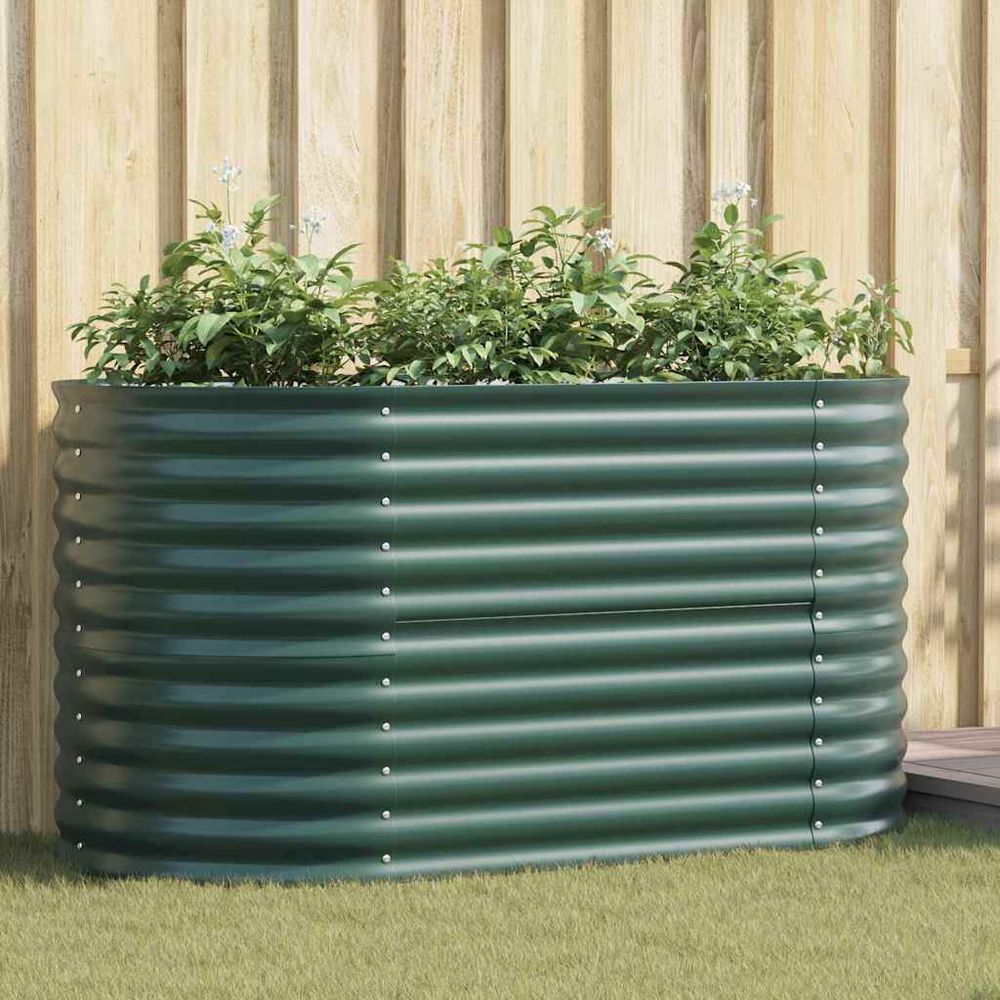 Carré potager surélevé en acier pour jardin et potager vert 160x80x81 cm
