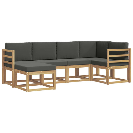 Ensemble de canapés d'extérieur 6 pcs blanc et anthracite