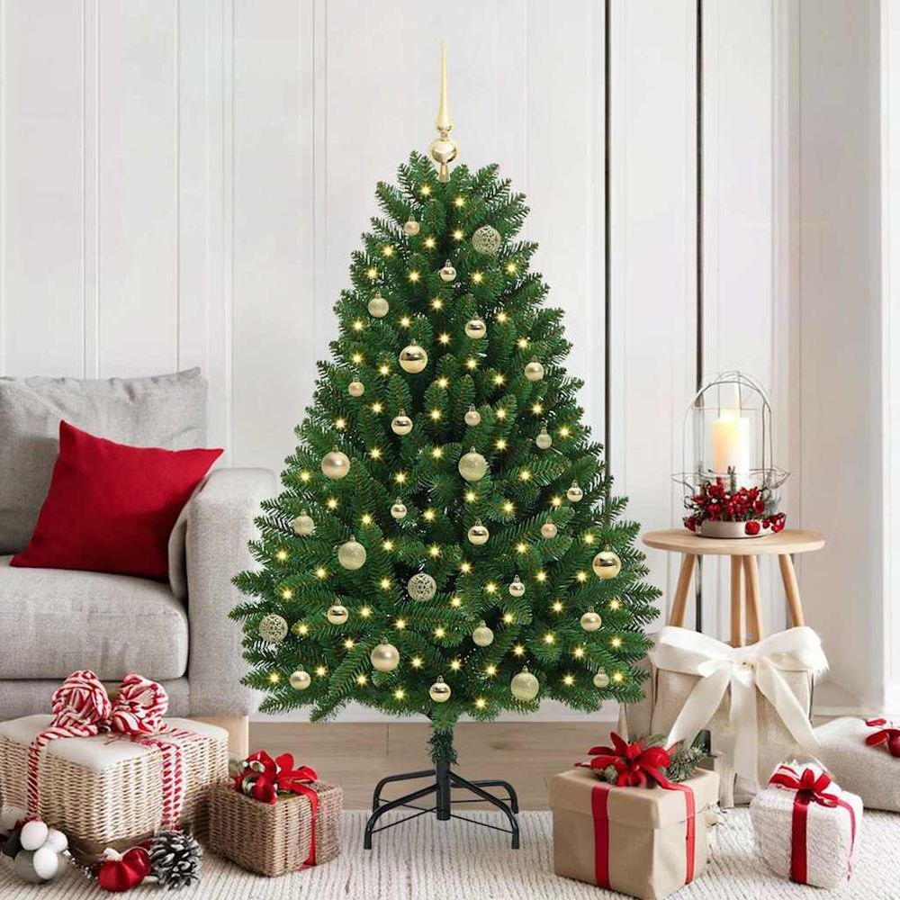 Simplifiez vos fêtes avec ce sapin de noël 150 cm tout équipé, led et décorations