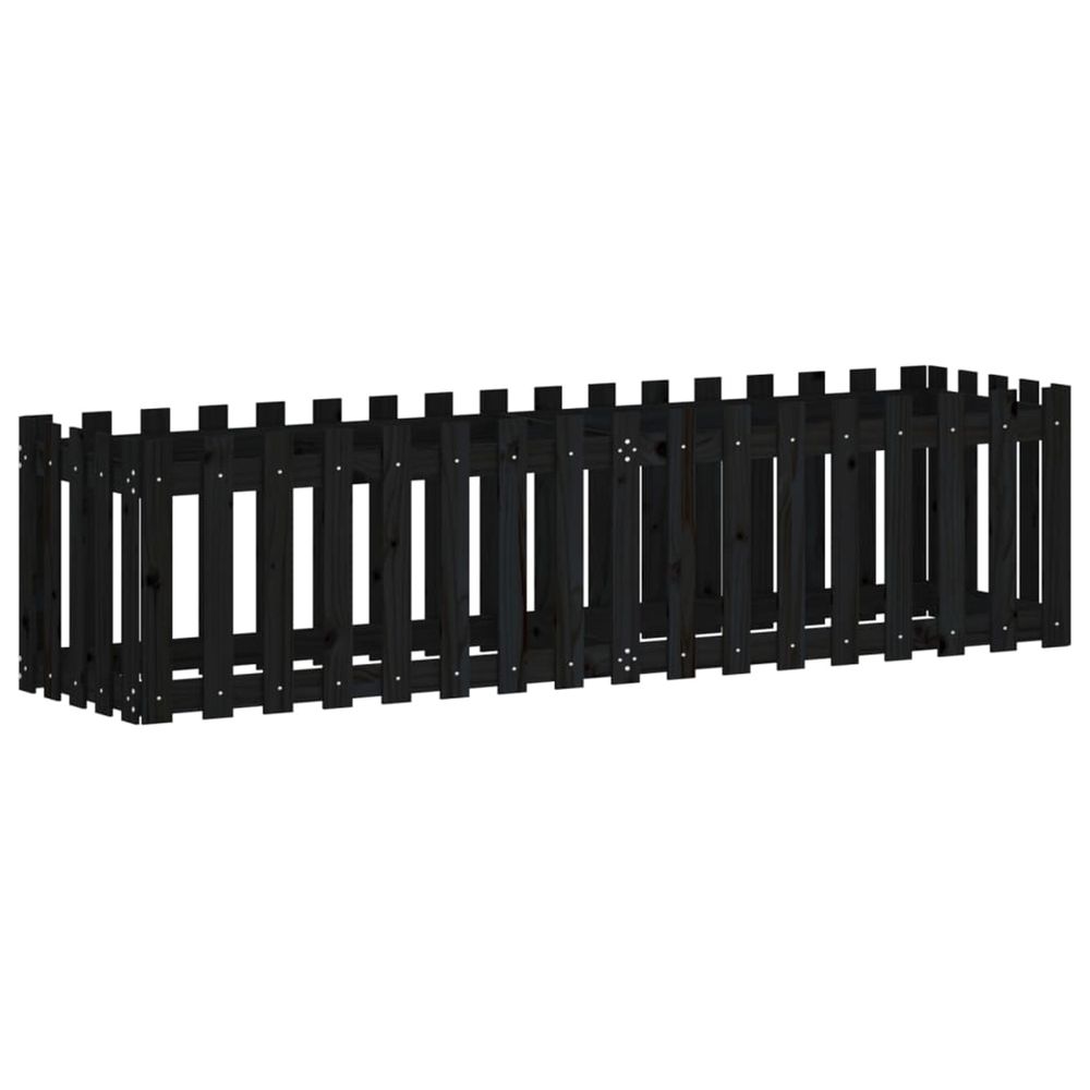 Lit surélevé de jardin design de clôture 200x50x50cm pin massif