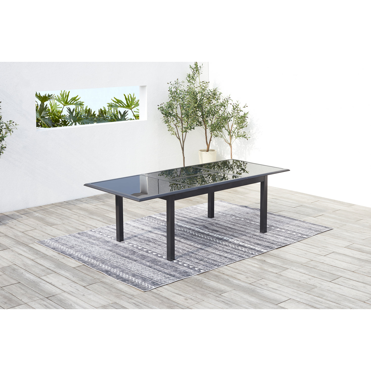 Table extensible de jardin aluminium 6 à 12 places ravenne