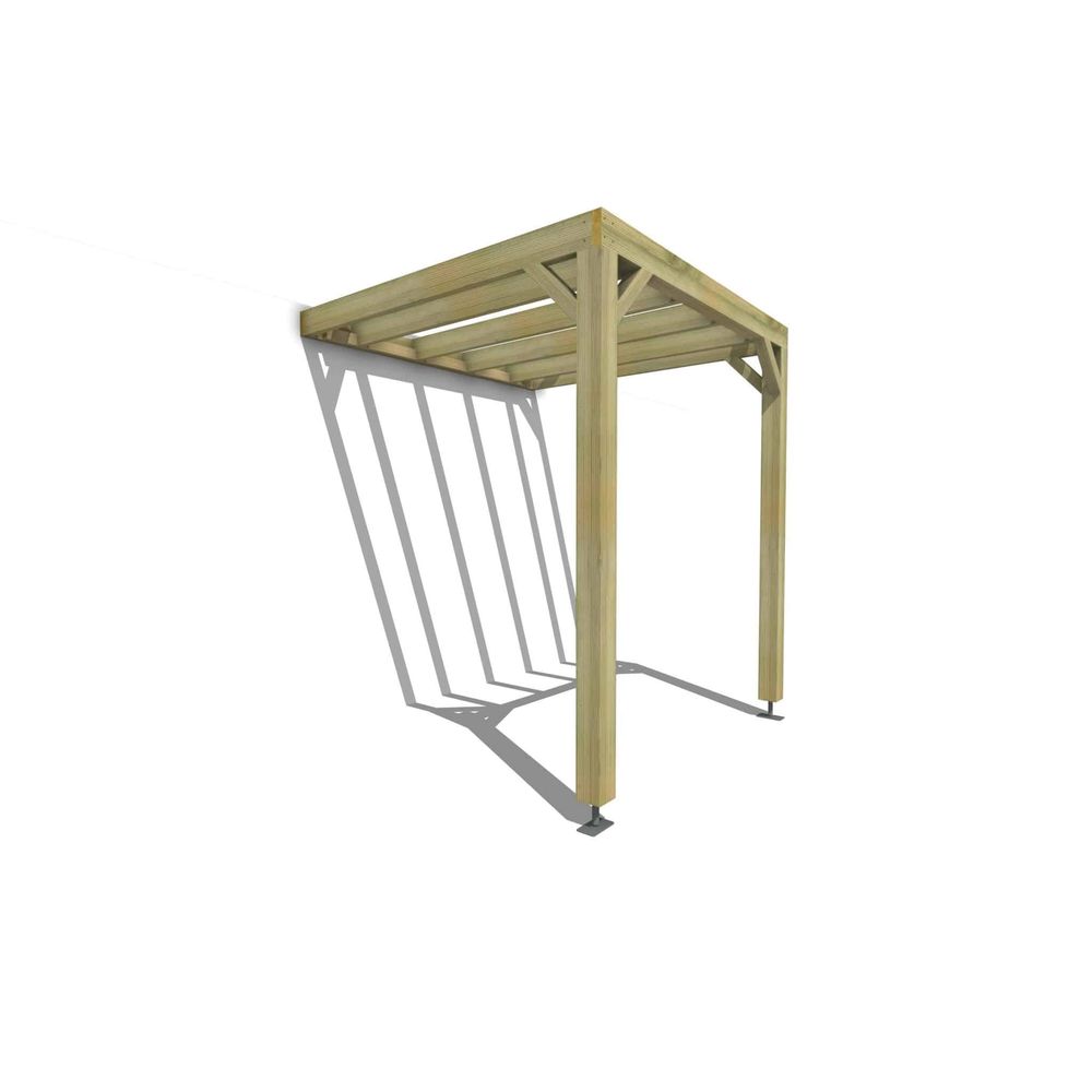 Pergola bois • 2m x 2m • adossée • sens profondeur • livraison comprise