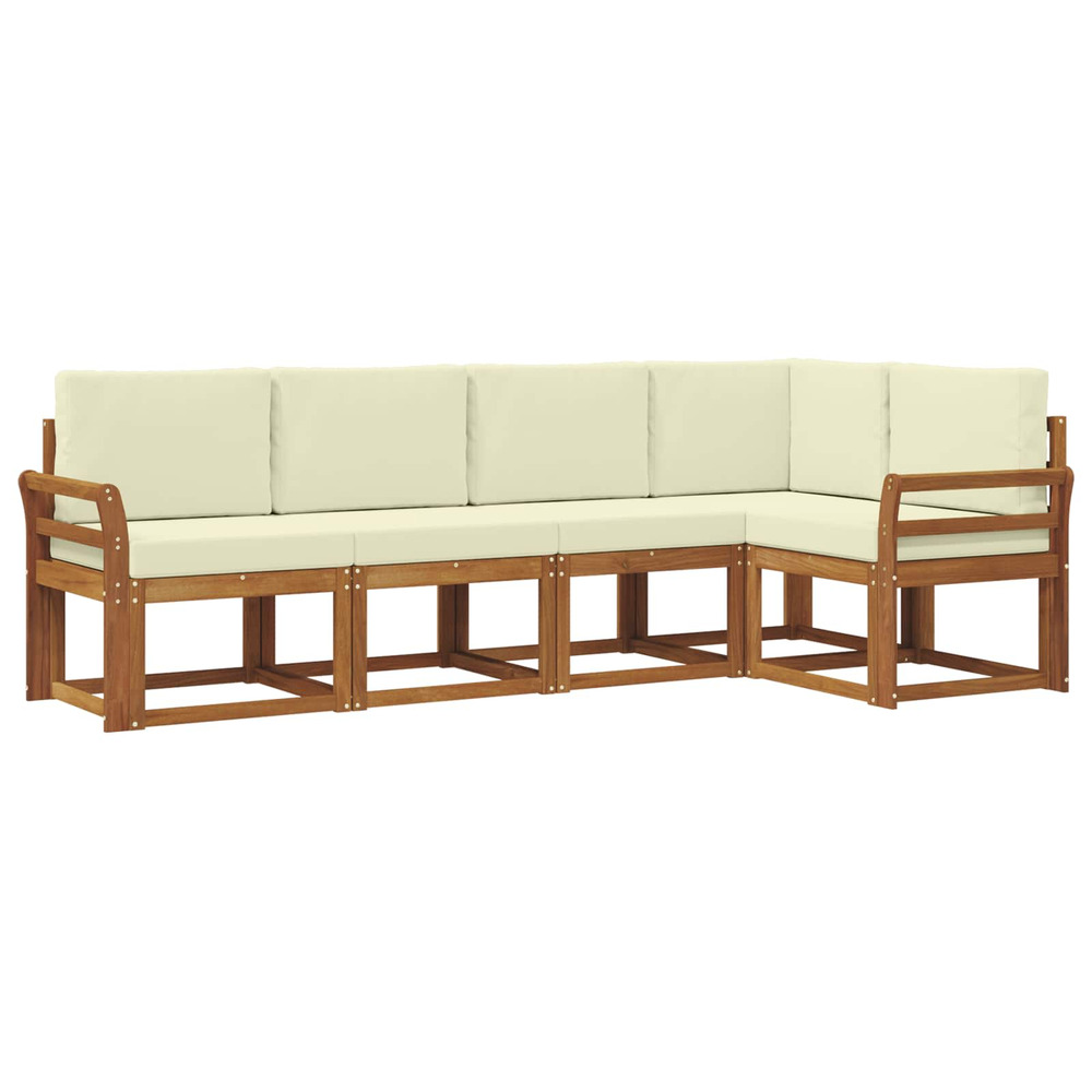 Ensemble de canapés d'extérieur 5 pcs naturel et crème