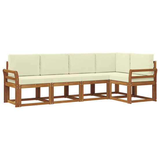 Ensemble de canapés d'extérieur 5 pcs naturel et crème