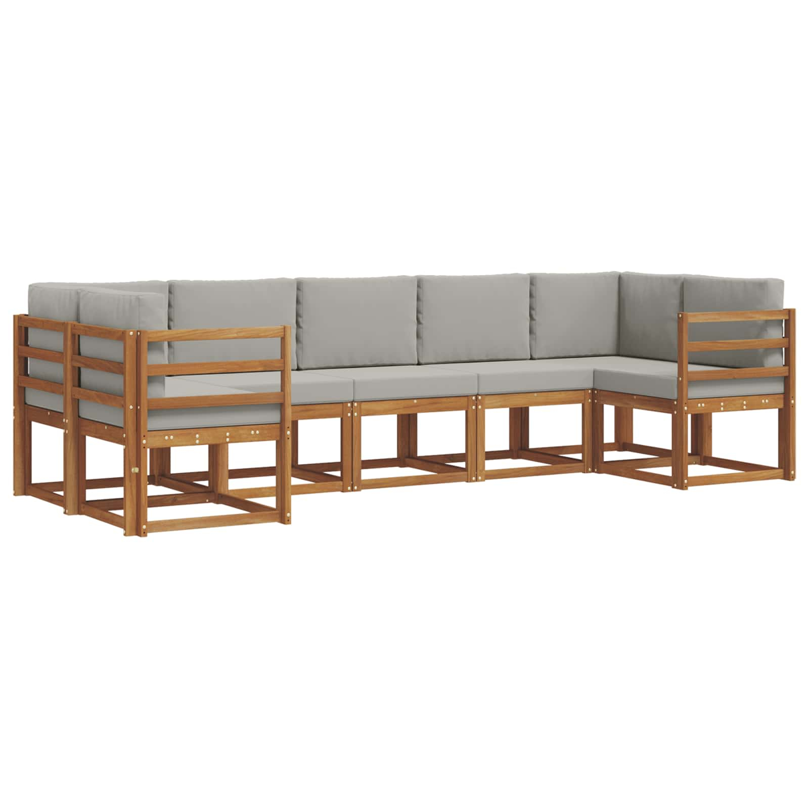 Ensemble de canapés d'extérieur 7 pcs gris naturel et clair