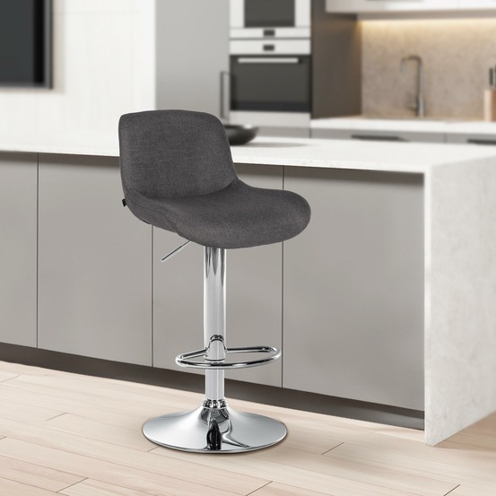 Tabouret de bar solon tissu chromé