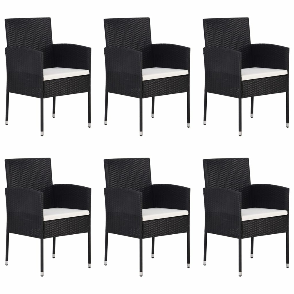 Ensemble à manger de jardin 7 pcs noir