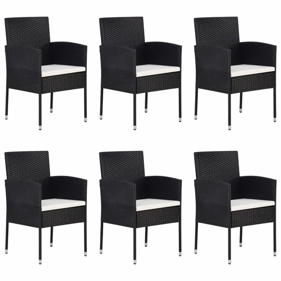 Ensemble à manger de jardin 7 pcs noir