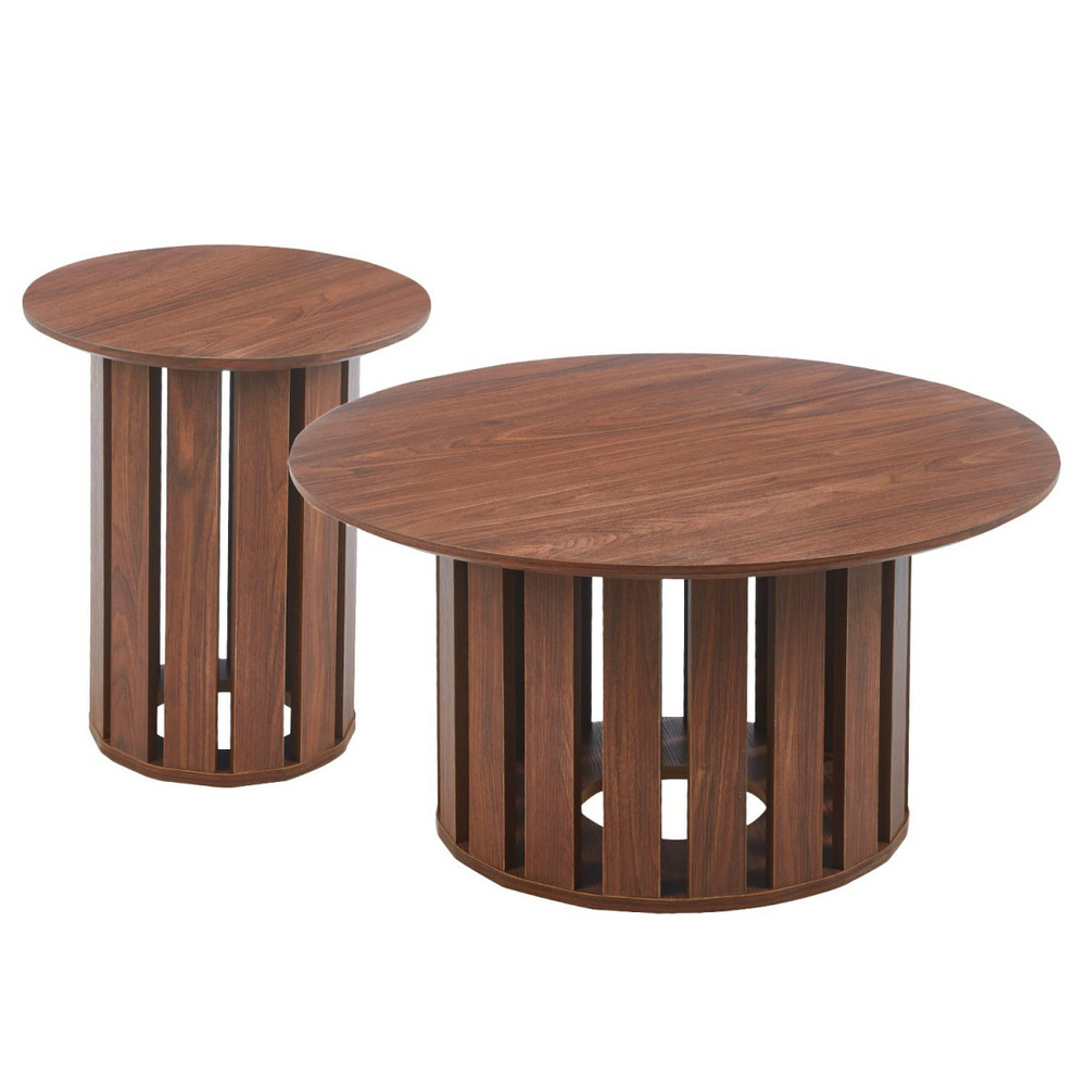 Lot de 2 tables basses rondes 