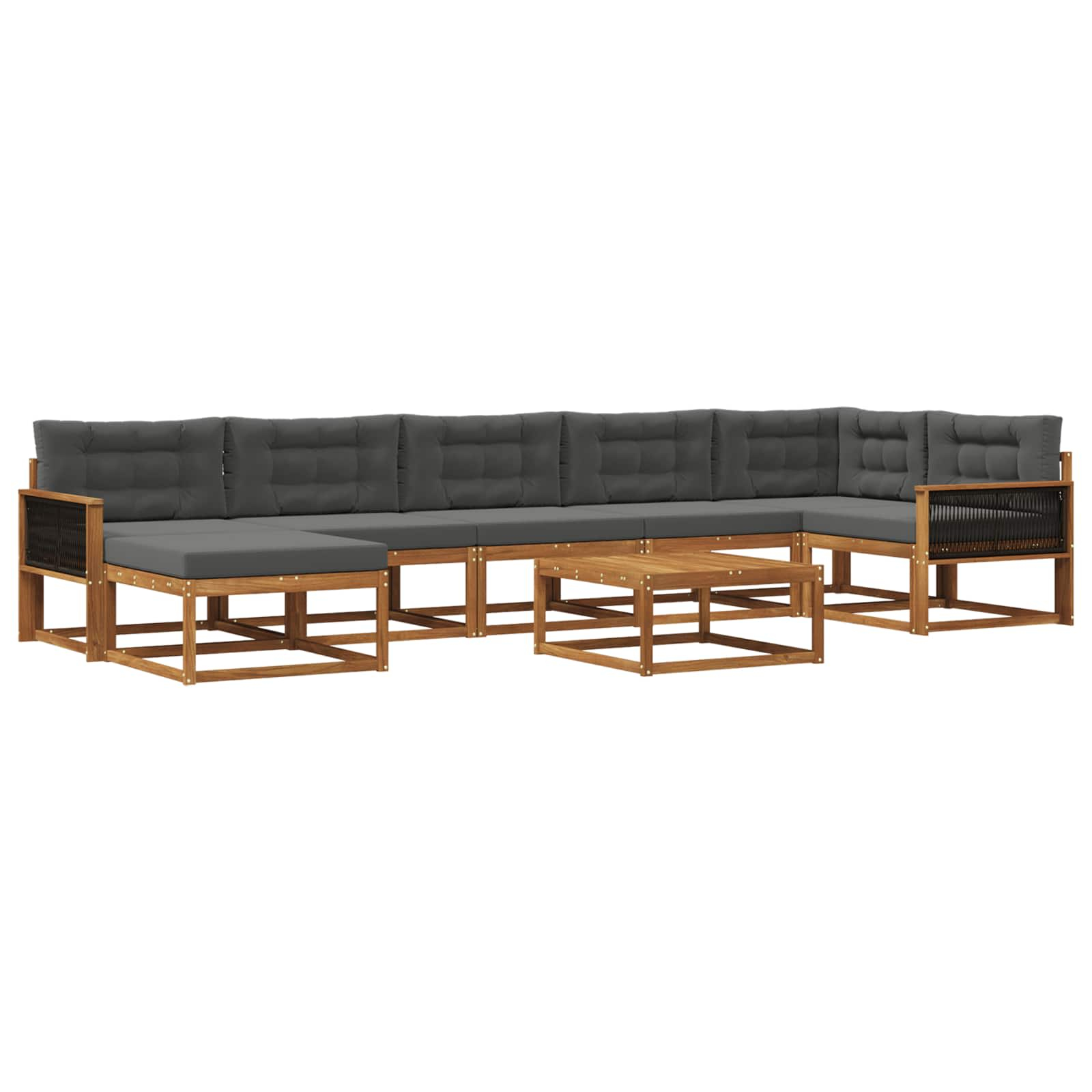Ensemble de canapés d'extérieur 8 pcs naturel et anthracite