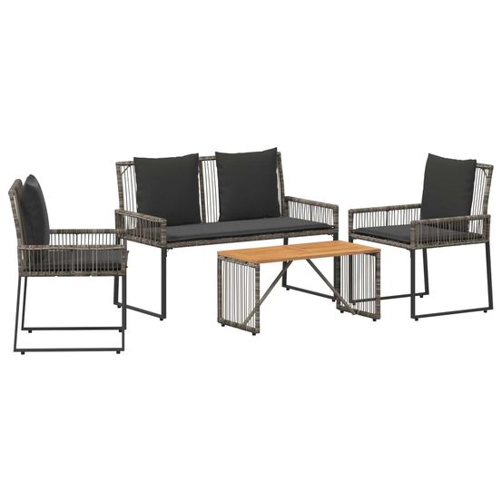 Ensemble de meubles d'extérieur 9 pc gris et gris foncé