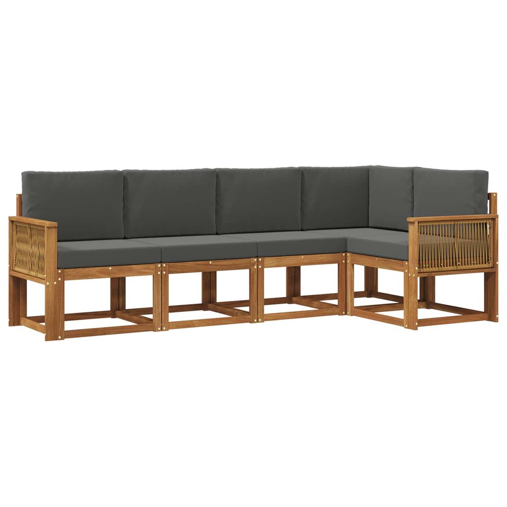 Ensemble de canapés d'extérieur 5 pc naturel et anthracite