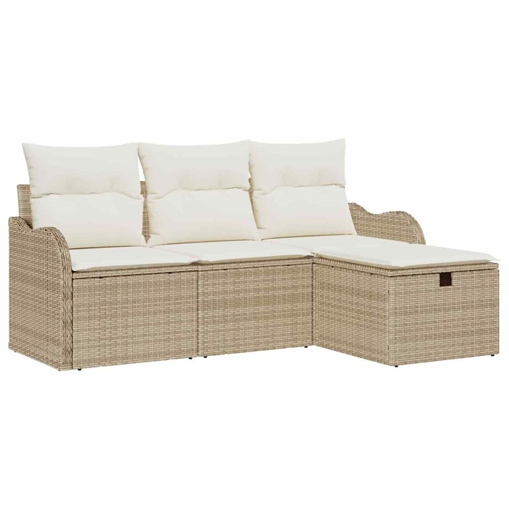 Ensemble de canapé de jardin 4 pc poly rotin