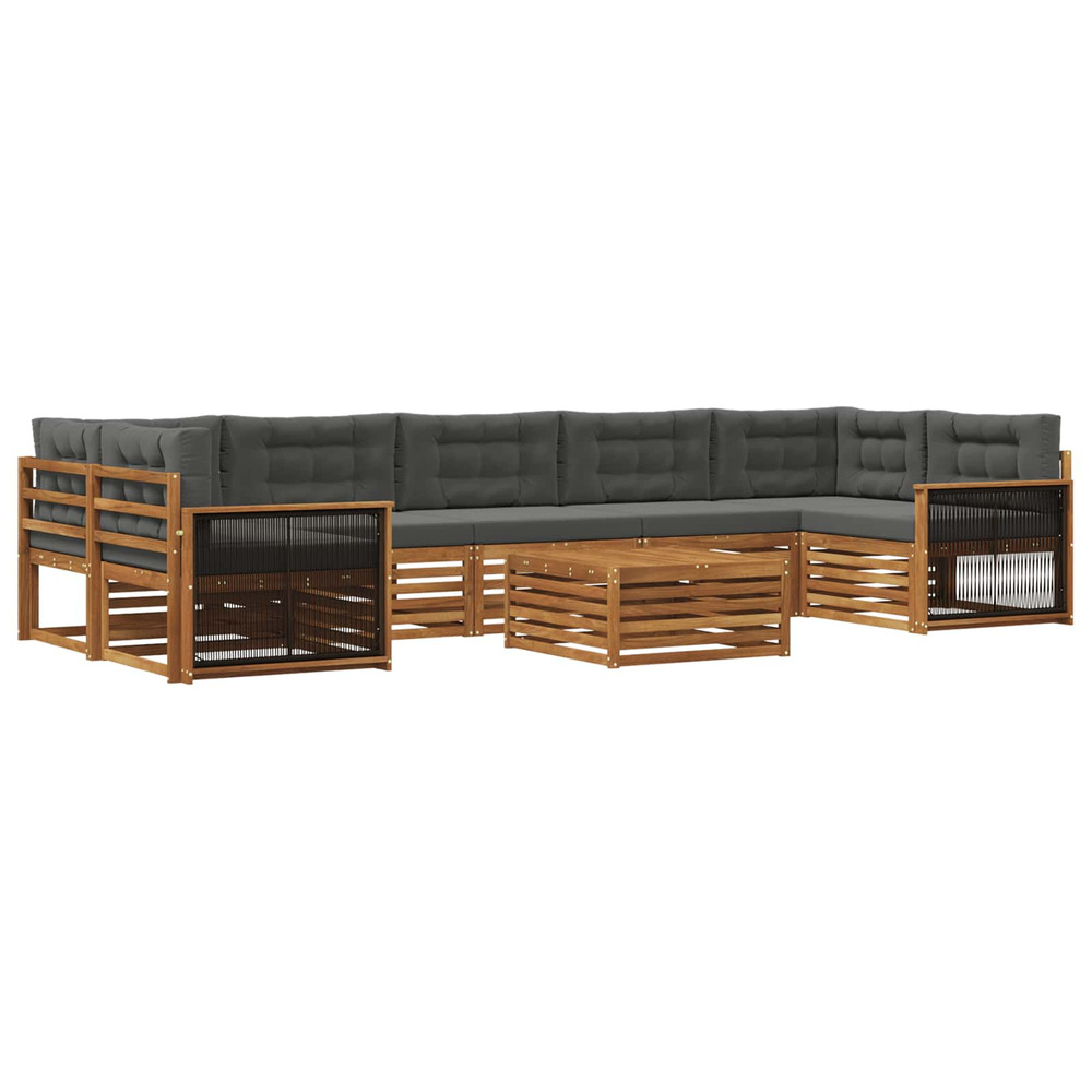 Ensemble de canapés d'extérieur 8 pcs naturel et anthracite