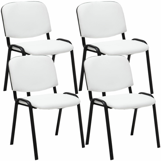 Lot de 4 chaises visiteurs ken simili cuir