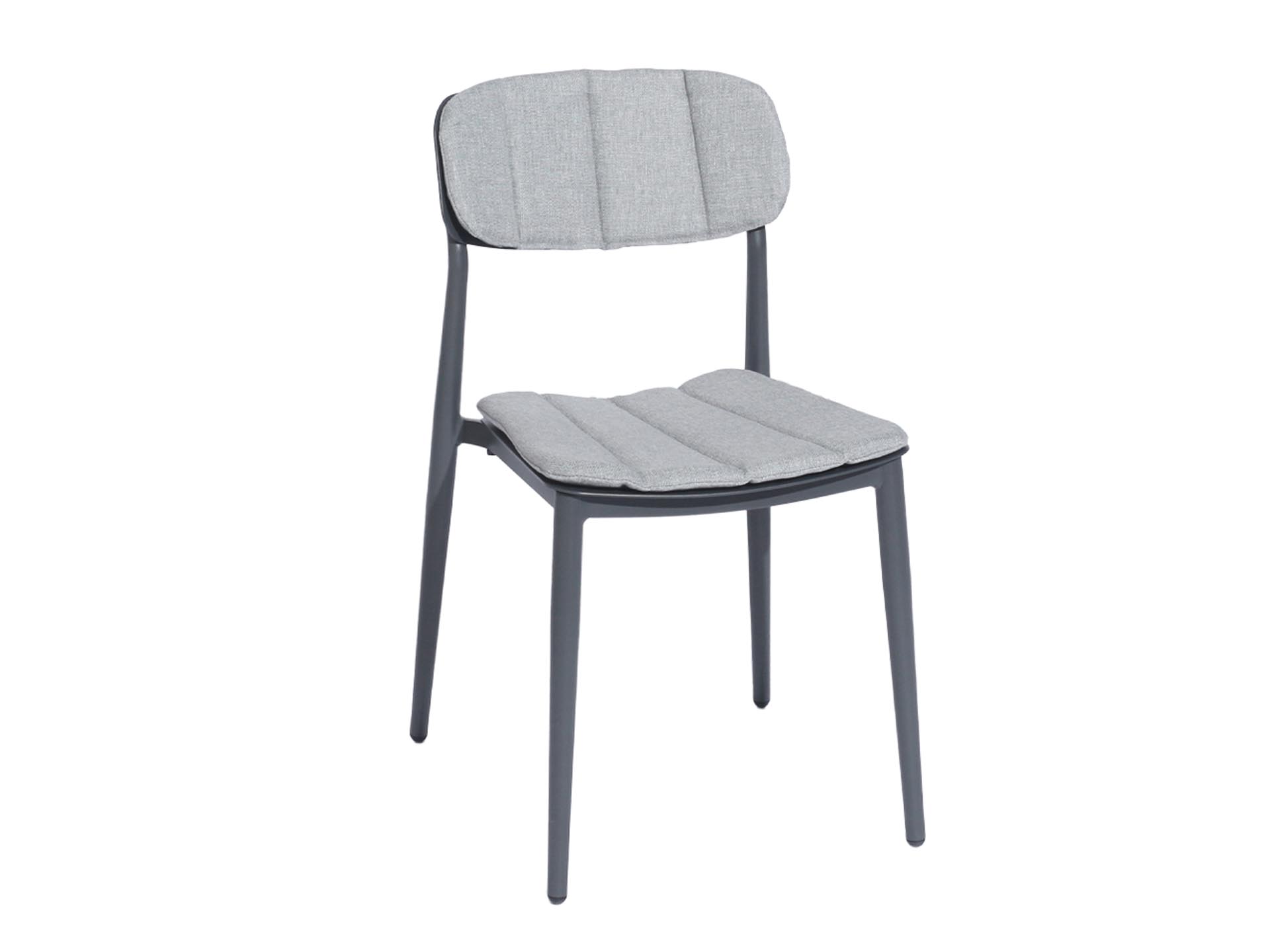Chaise empilable rimini en aluminium grise