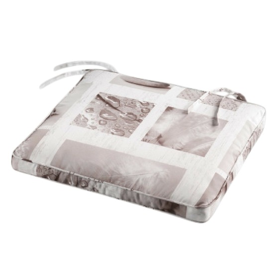 Coussin galette de chaise assise 43 x 37 x 5 cm clarte blanc