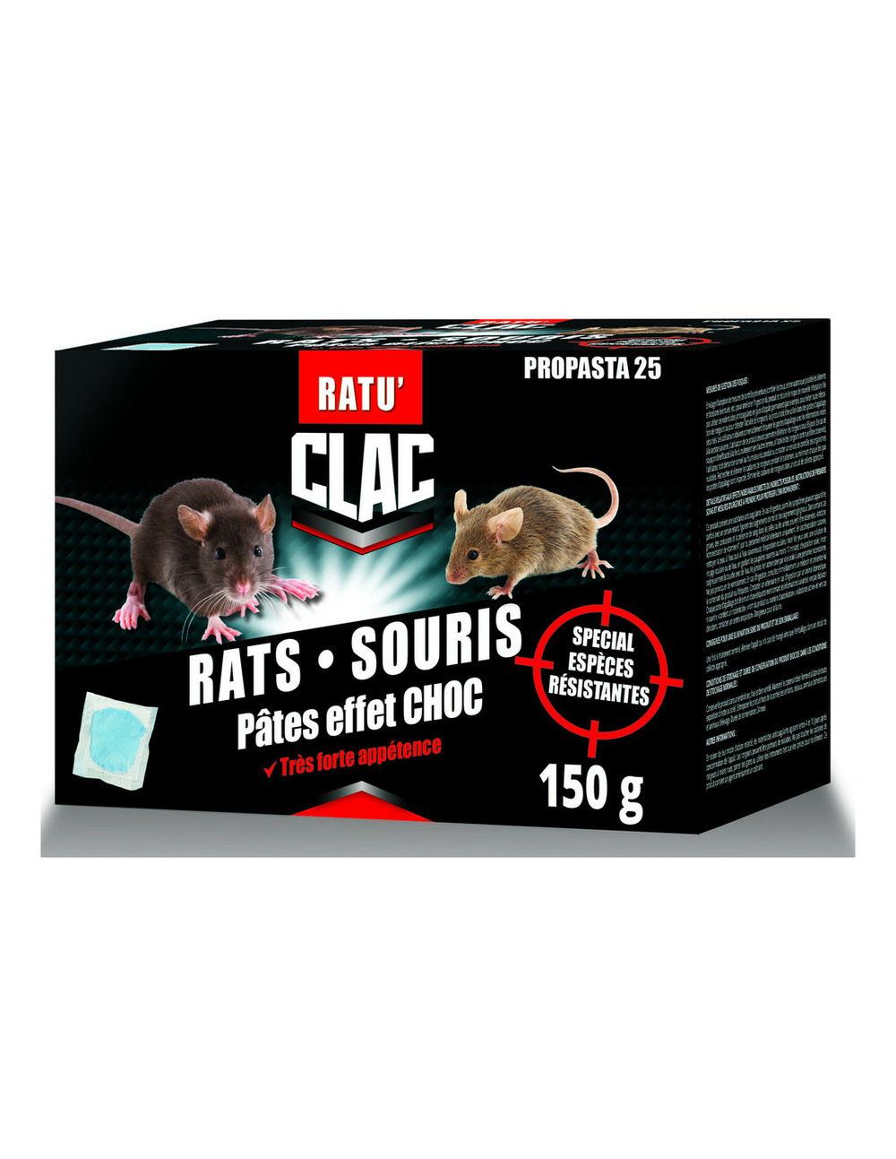 Clac raticide pates effet choc 150g - clac