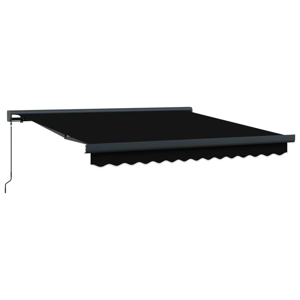 Auvent rétractable noir 300 x 250 cm toile et aluminium