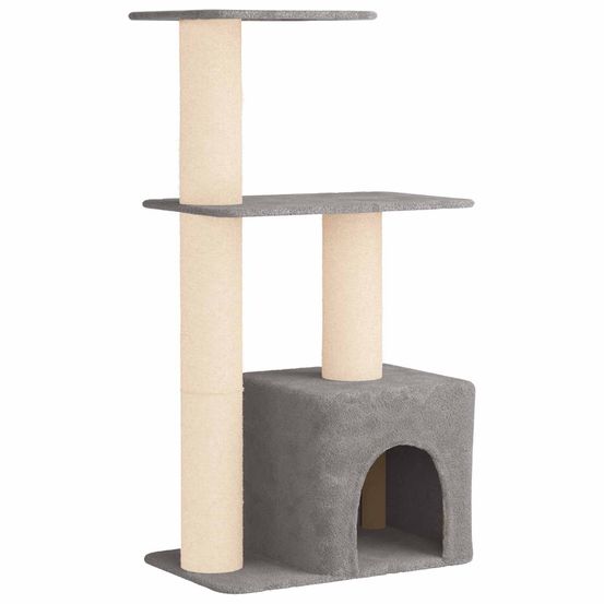 Arbre à chat avec poteaux à griffer en sisal gris clair 133 cm