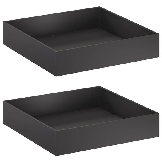 Cache-pot de jardin 2 pc noir 80 x 80 x 20 cm