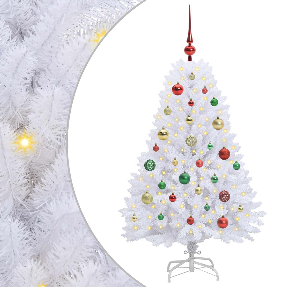 Sapin de noël artificiel à branches articulées blanc 120 cm