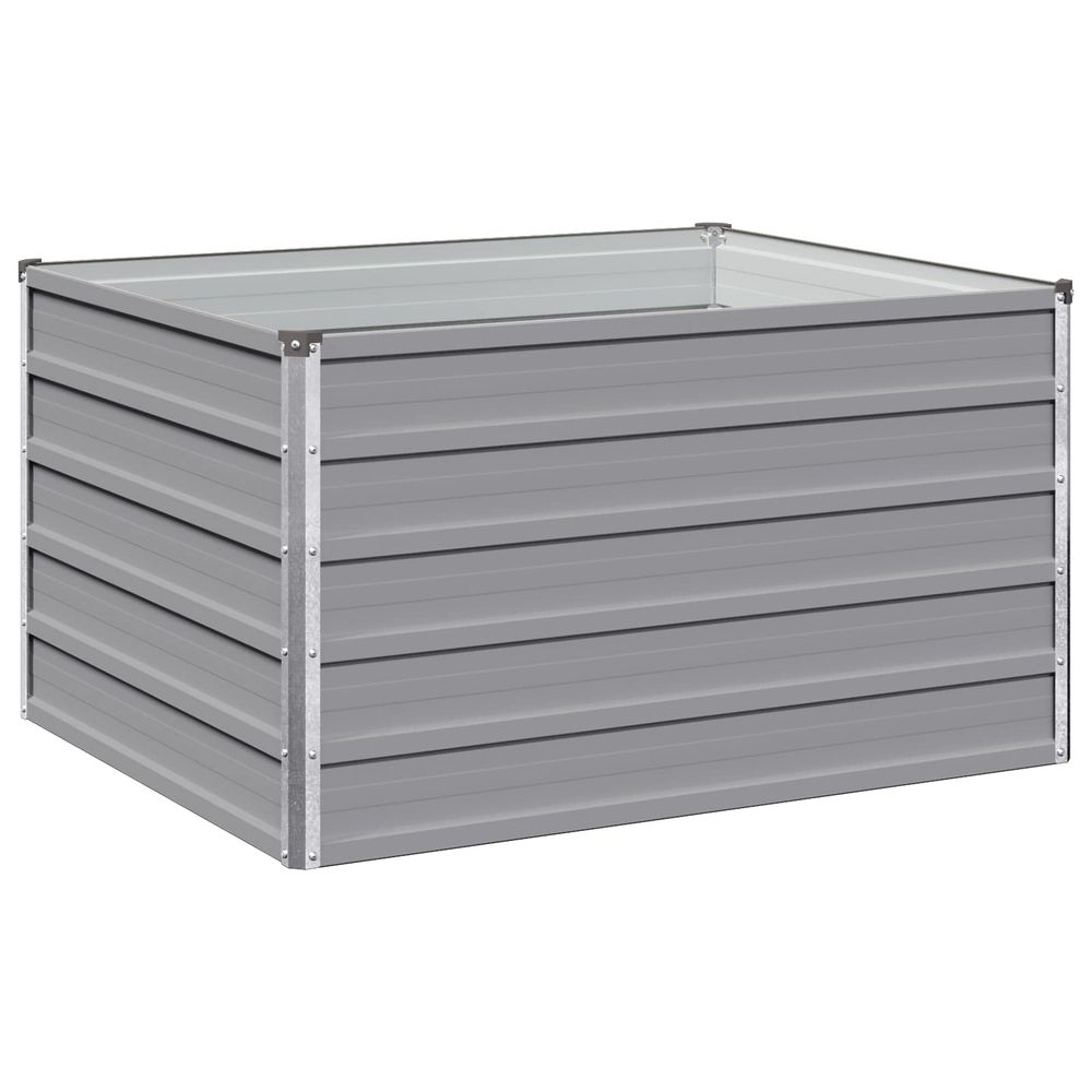Jardin surélevé gris 100 x 80 x 55 cm acier laminé à froid