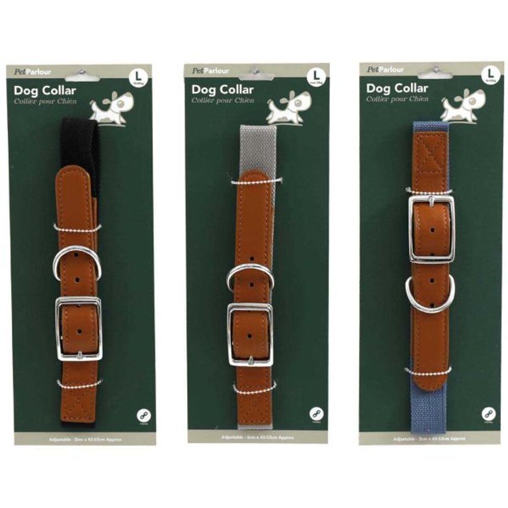 Collier en polyester pour chien (lot de 3) l - 53 cm