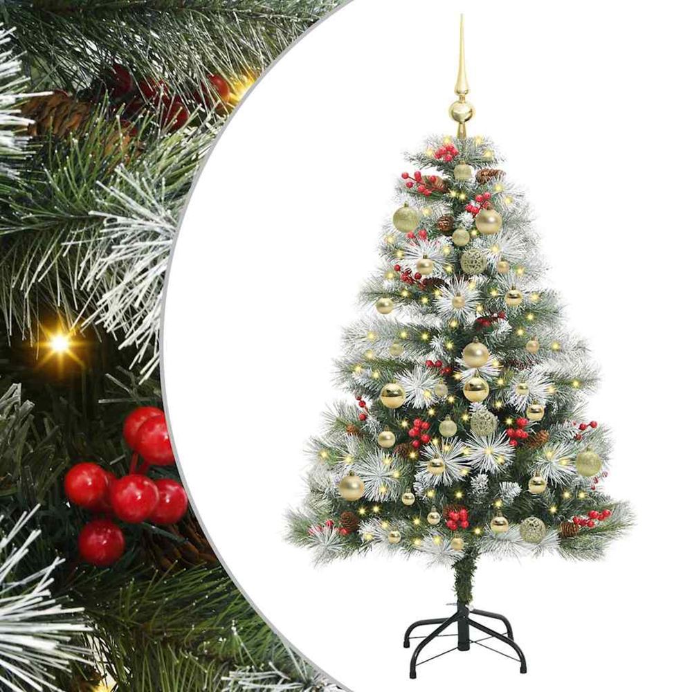 Sapin de noël artificiel vert et blanc 150 cm