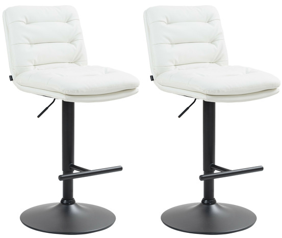 Lot de 2 tabourets de bar damar simili cuir noir