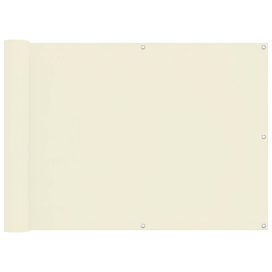 Écran de balcon crème 75 x 200 cm tissu oxford