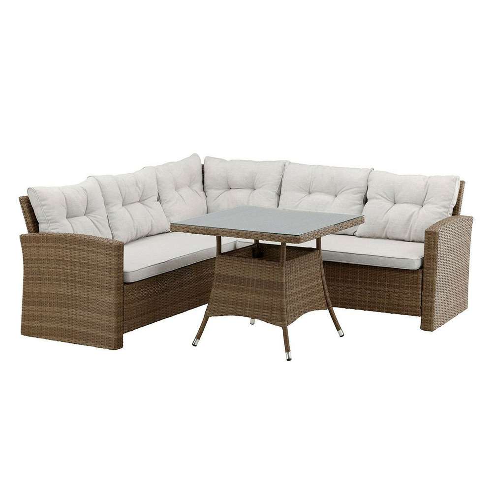 Salon d'angle de jardin watford 197cm naturel