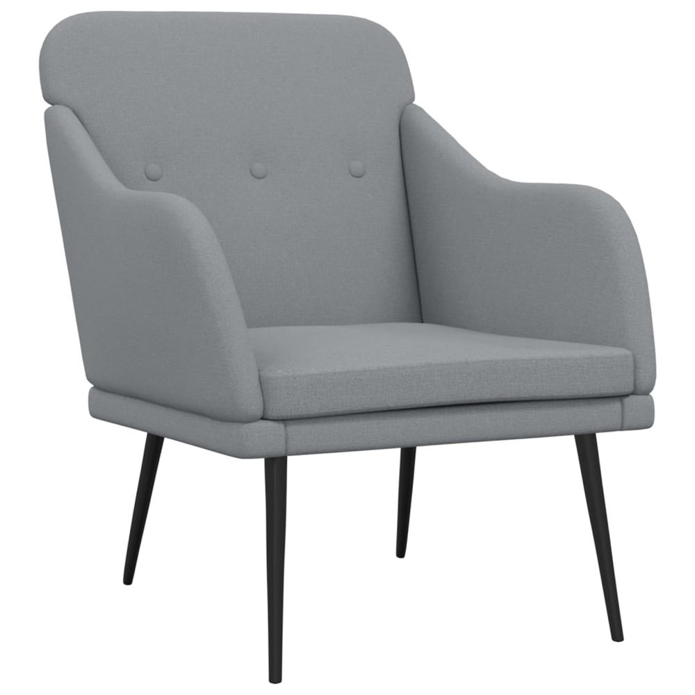 Fauteuil gris clair 63x76x80 cm tissu