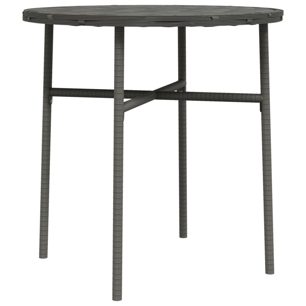 Table à thé gris 45 cm résine tressée