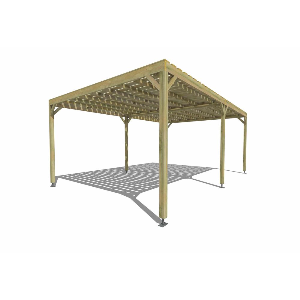 Pergola bois • 6m x 4m • indépendante • sens largeur • platelage bois • livraison comprise