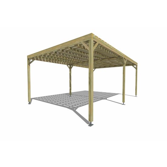 Pergola bois • 6m x 4m • indépendante • sens largeur • platelage bois • livraison comprise