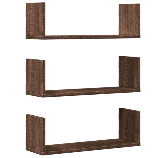 Étagères murales 3pcs chêne marron 58x18x18cm bois d'ingénierie