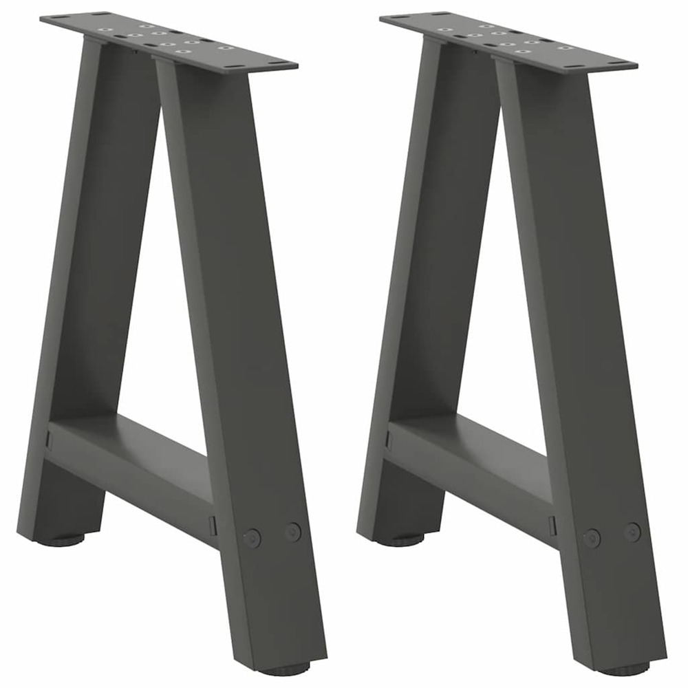 Pieds de table basse en forme de a 2 pièces anthracite 38 x (42-43) cm acier