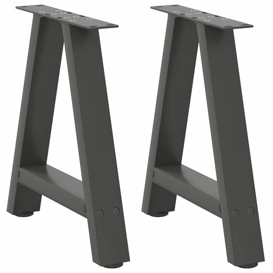 Pieds de table basse en forme de a 2 pièces anthracite 38 x (42-43) cm acier