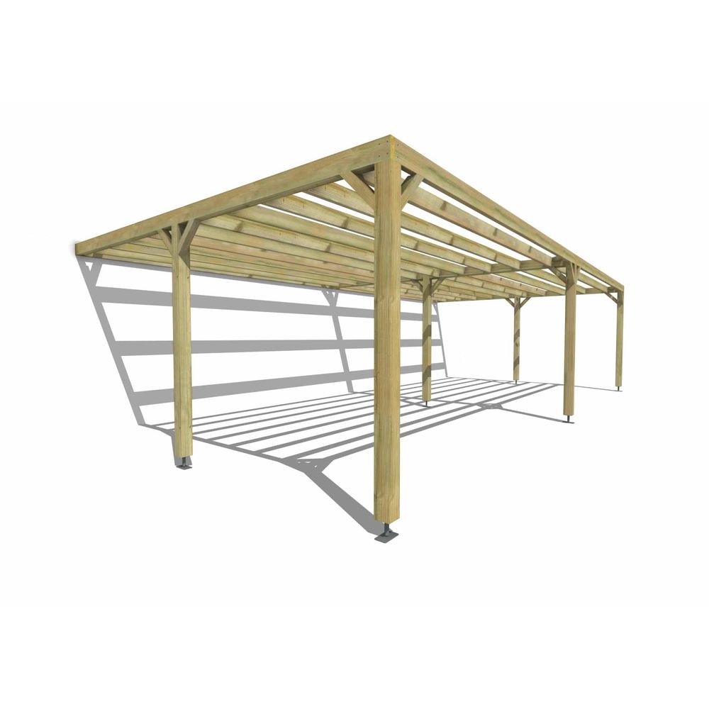 Pergola bois • 10m x 5m • adossée • sens largeur • livraison comprise