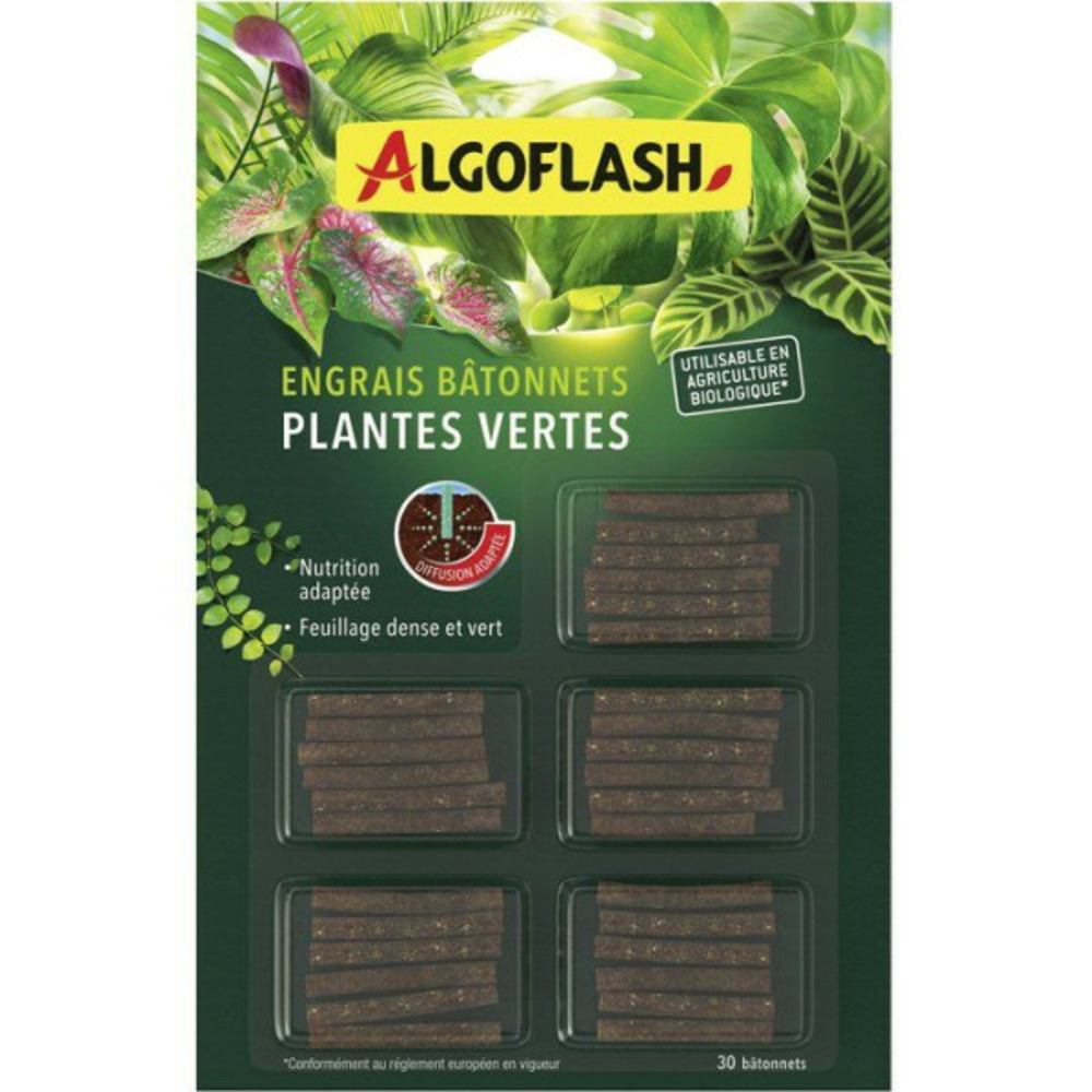 Bâtonnets engrais - - plantes vertes - 30 bâtonnets - uab