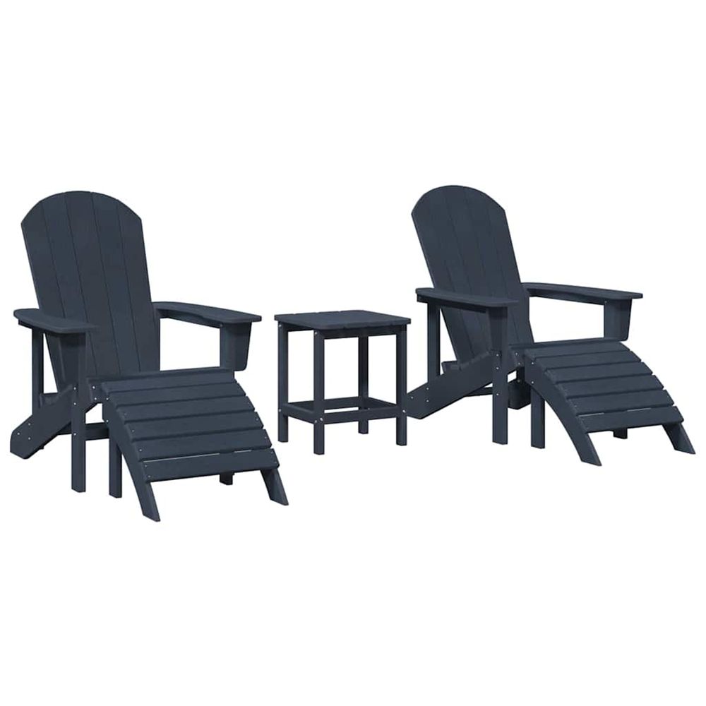 Chaise de jardin 3 pc bleu marine polyéthylène
