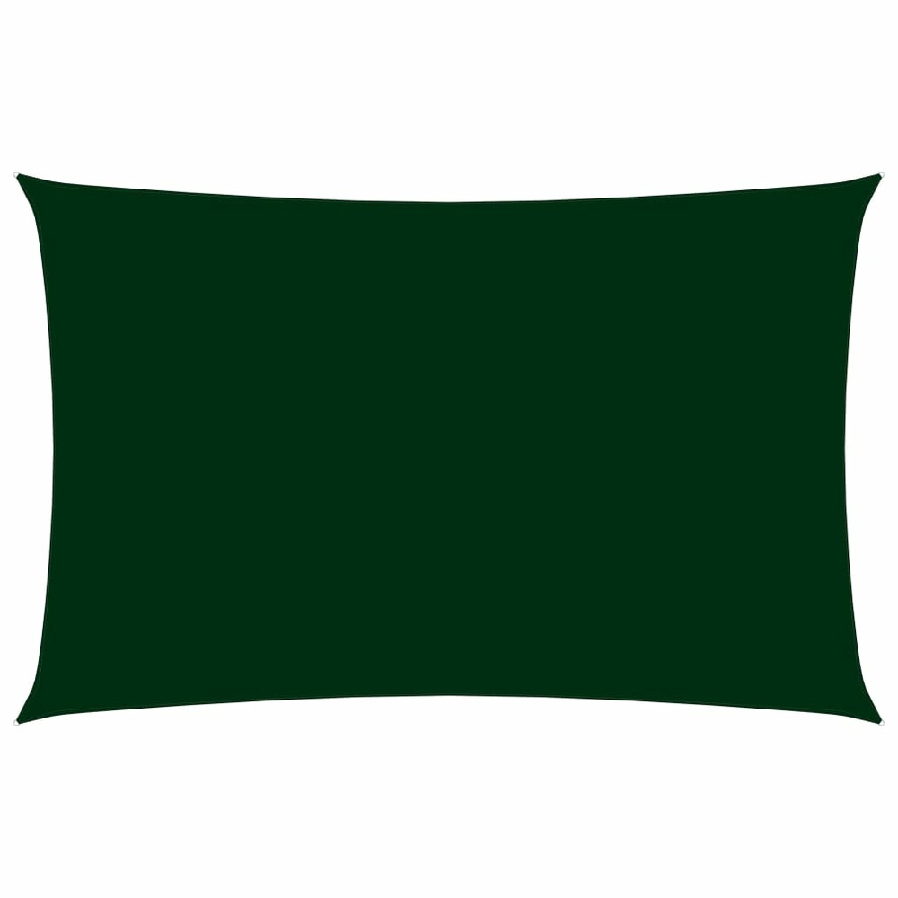 Voile toile d'ombrage parasol tissu oxford rectangulaire 5 x 8 m vert foncé